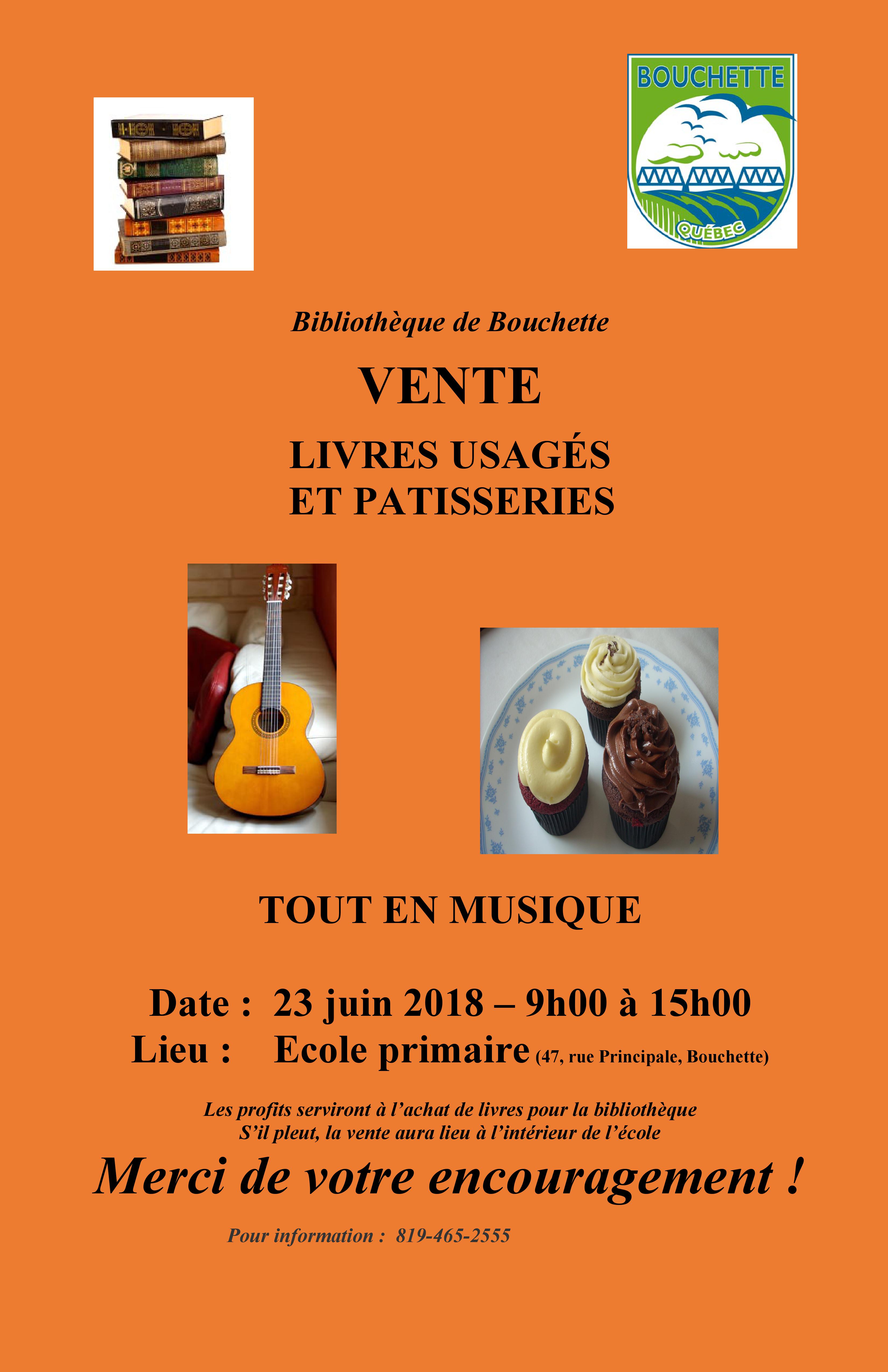 Affiche Vente de livres usags 23 juin 2018